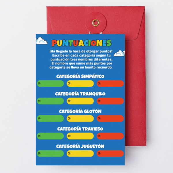 Tarjeta Puntuaciones Nº3 - Imagen 4