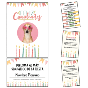 Kit para cumpleaños de mascota Nº1